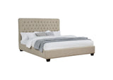 300007KW Chloe Upholstered California King Panel Bed Oatmeal
