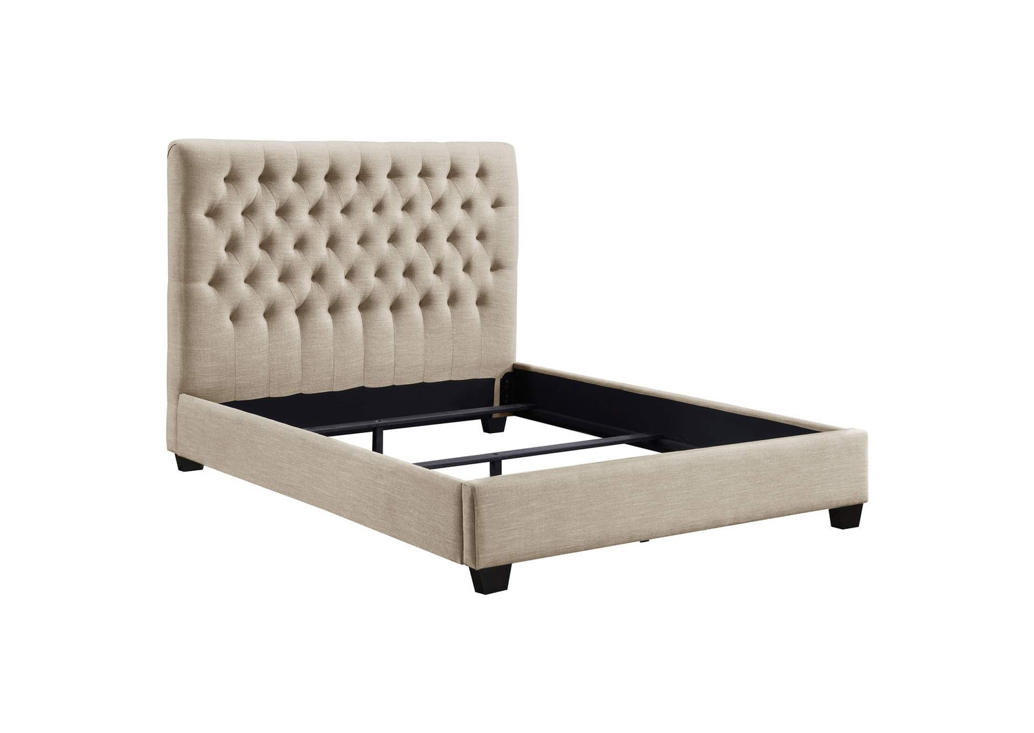 Chloe Upholstered Queen Panel Bed Oatmeal