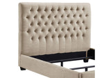 300007Q Chloe Upholstered Queen Panel Bed Oatmeal