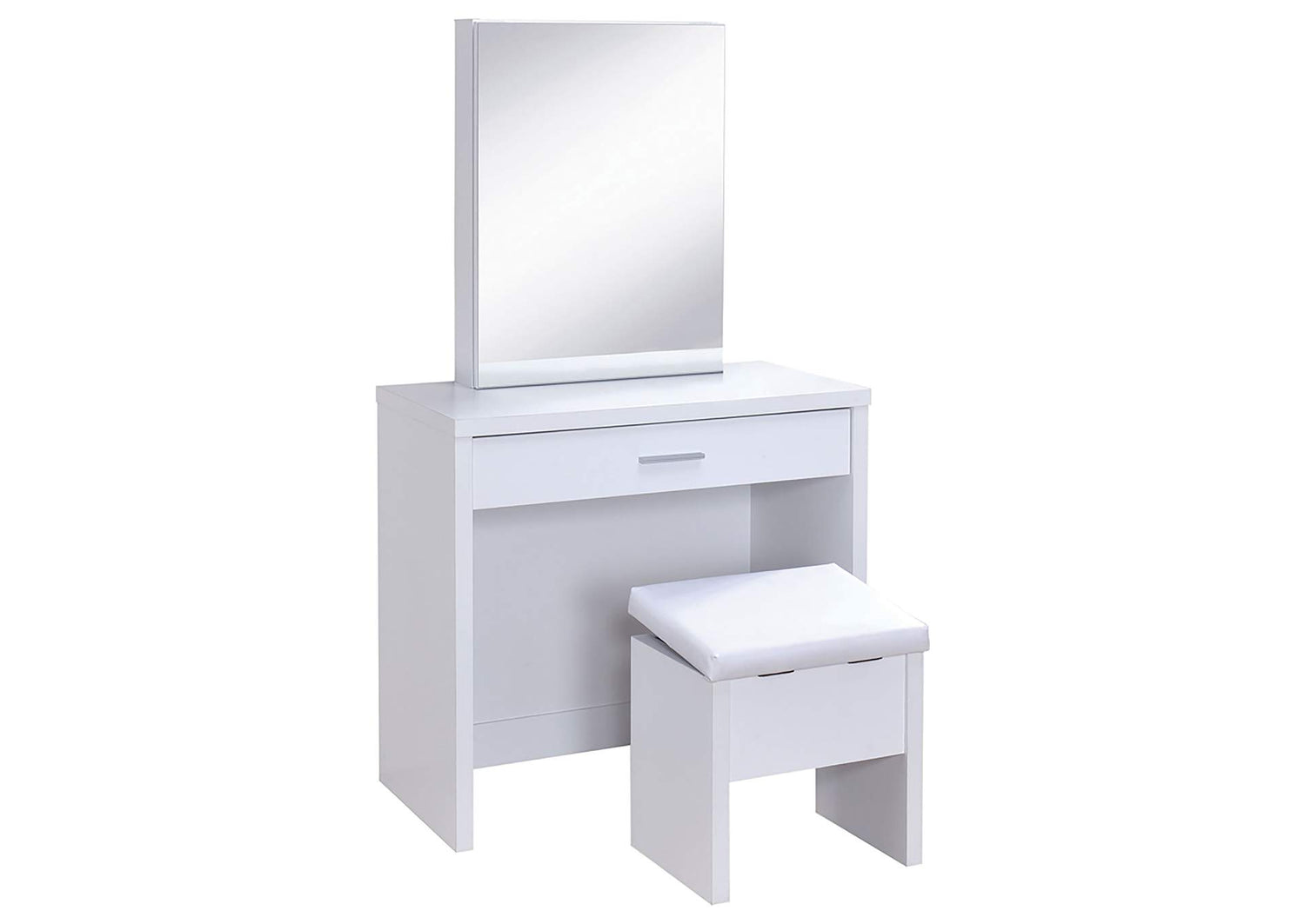 Harvey Vanity Set with Lift-Top Stool White