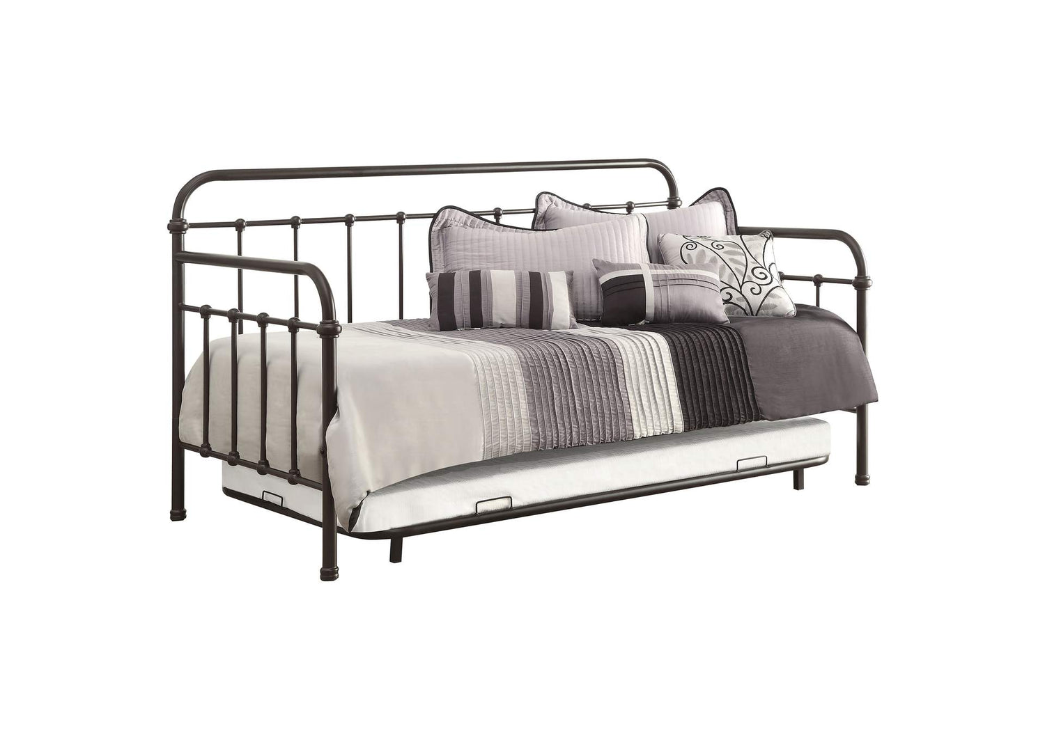 Livingston Metal Twin Daybed with Trundle Dark Bronze