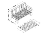 300398 Livingston Metal Twin Daybed with Trundle Dark Bronze