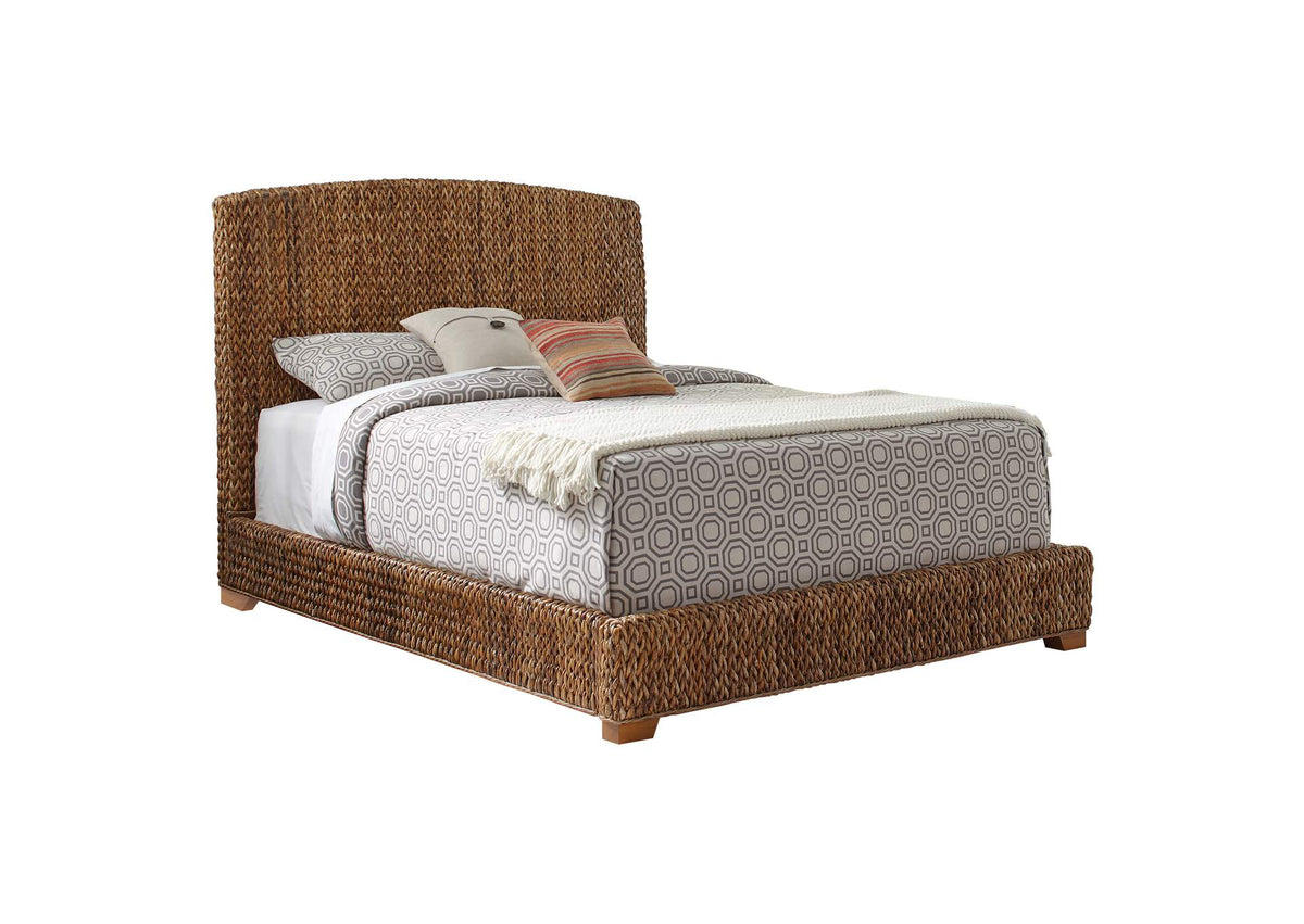 Laughton Banana Leaf California King Panel Bed Amber