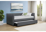 300554 Brodie Upholstered Twin Daybed with Trundle Grey