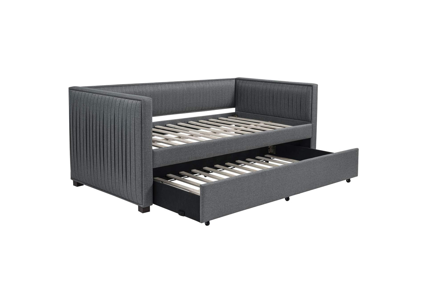 Brodie Upholstered Twin Daybed with Trundle Grey