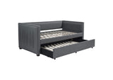 Brodie Upholstered Twin Daybed with Trundle Grey