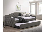 300638 Sadie Upholstered Twin Daybed with Trundle Grey