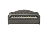 300638 Sadie Upholstered Twin Daybed with Trundle Grey