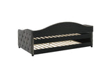 300638 Sadie Upholstered Twin Daybed with Trundle Grey