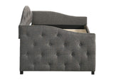 300638 Sadie Upholstered Twin Daybed with Trundle Grey
