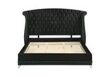 300643KE Barzini Upholstered Eastern King Wingback Bed Black