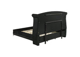 300643KW Barzini Upholstered California King Wingback Bed Black