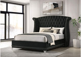 300643Q Barzini Upholstered Queen Wingback Bed Black