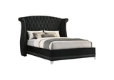 300643Q Barzini Upholstered Queen Wingback Bed Black