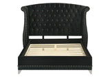 300643Q Barzini Upholstered Queen Wingback Bed Black