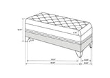 300644 Barzini Velvet Upholstered Tufted Storage Bench Black