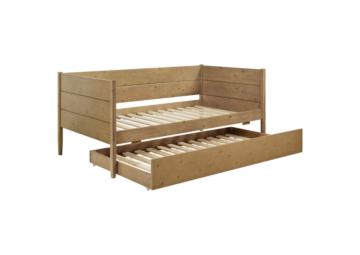 300685 Calinda Wood Twin Daybed With Trundle Natural