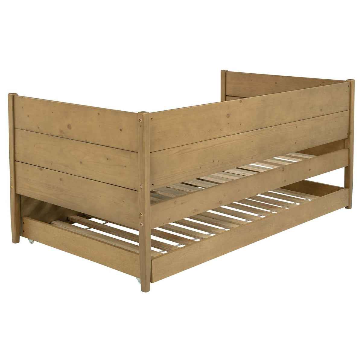 300685 Calinda Wood Twin Daybed With Trundle Natural