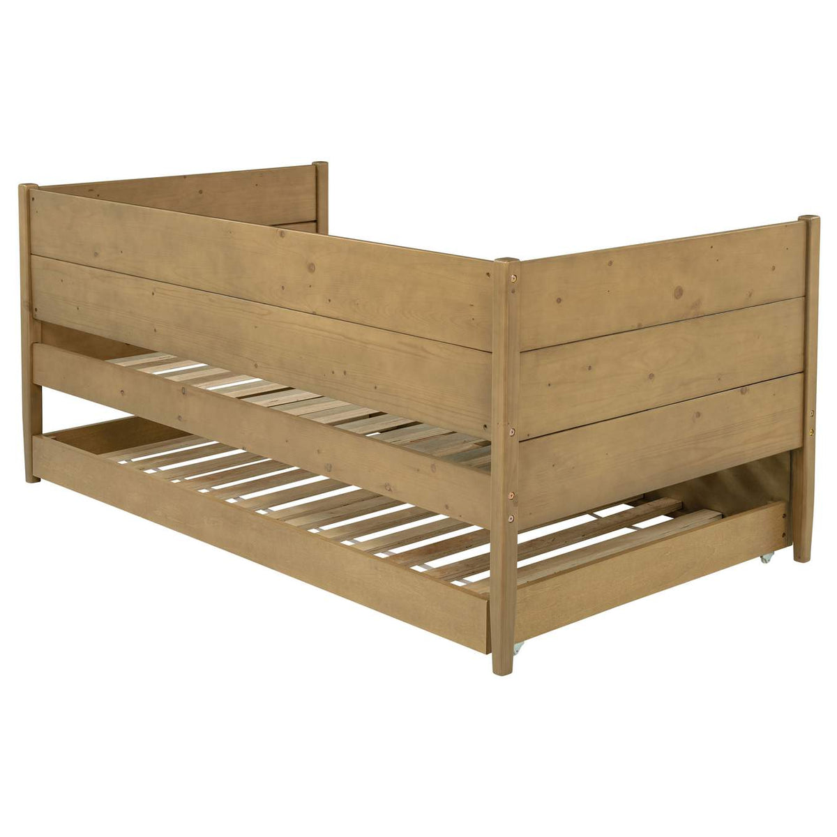 300685 Calinda Wood Twin Daybed With Trundle Natural