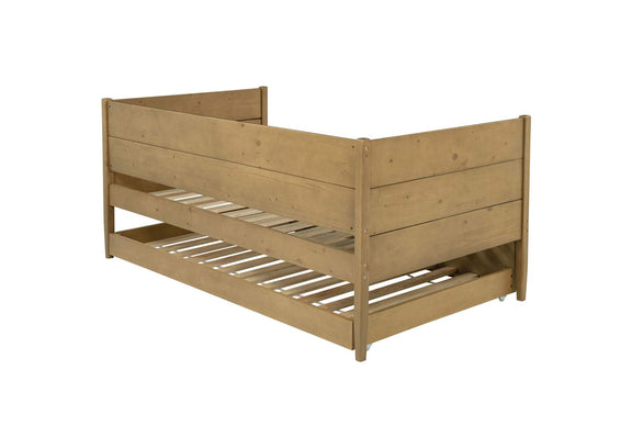 300685 Calinda Wood Twin Daybed With Trundle Natural