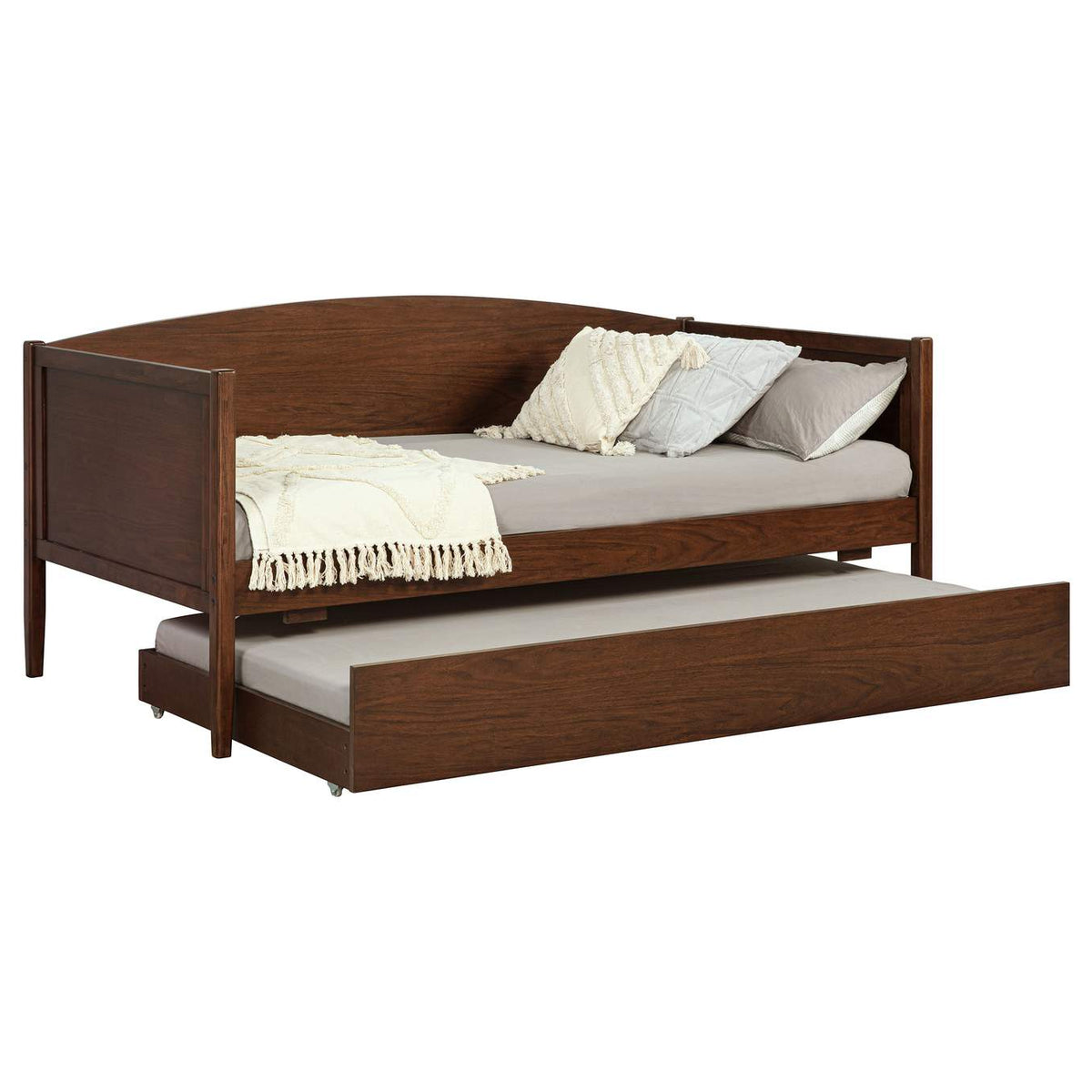 300686 Bozeman Wood Twin Daybed With Trundle Medium Walnut