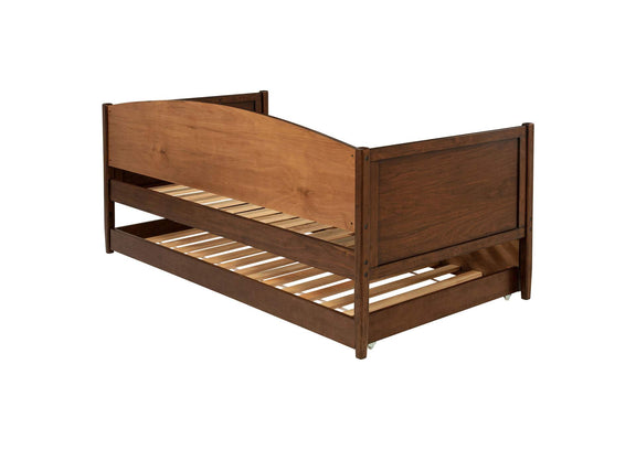 300686 Bozeman Wood Twin Daybed With Trundle Medium Walnut