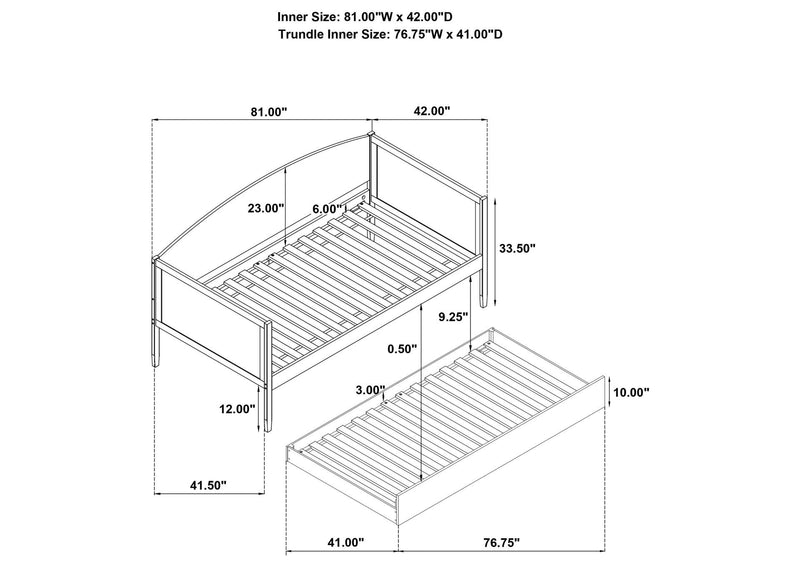 300686 Bozeman Wood Twin Daybed With Trundle Medium Walnut