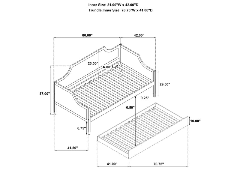 300687 Redding Wood Twin Daybed With Trundle Cherry