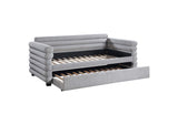 300718 Patricia Boucle Upholstered Twin Day Bed with Trundle Grey