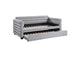 300718 Patricia Boucle Upholstered Twin Day Bed with Trundle Grey