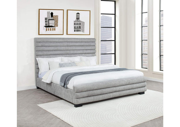 300719KE Patricia 58-inch Boucle Upholstered Eastern King Bed Grey