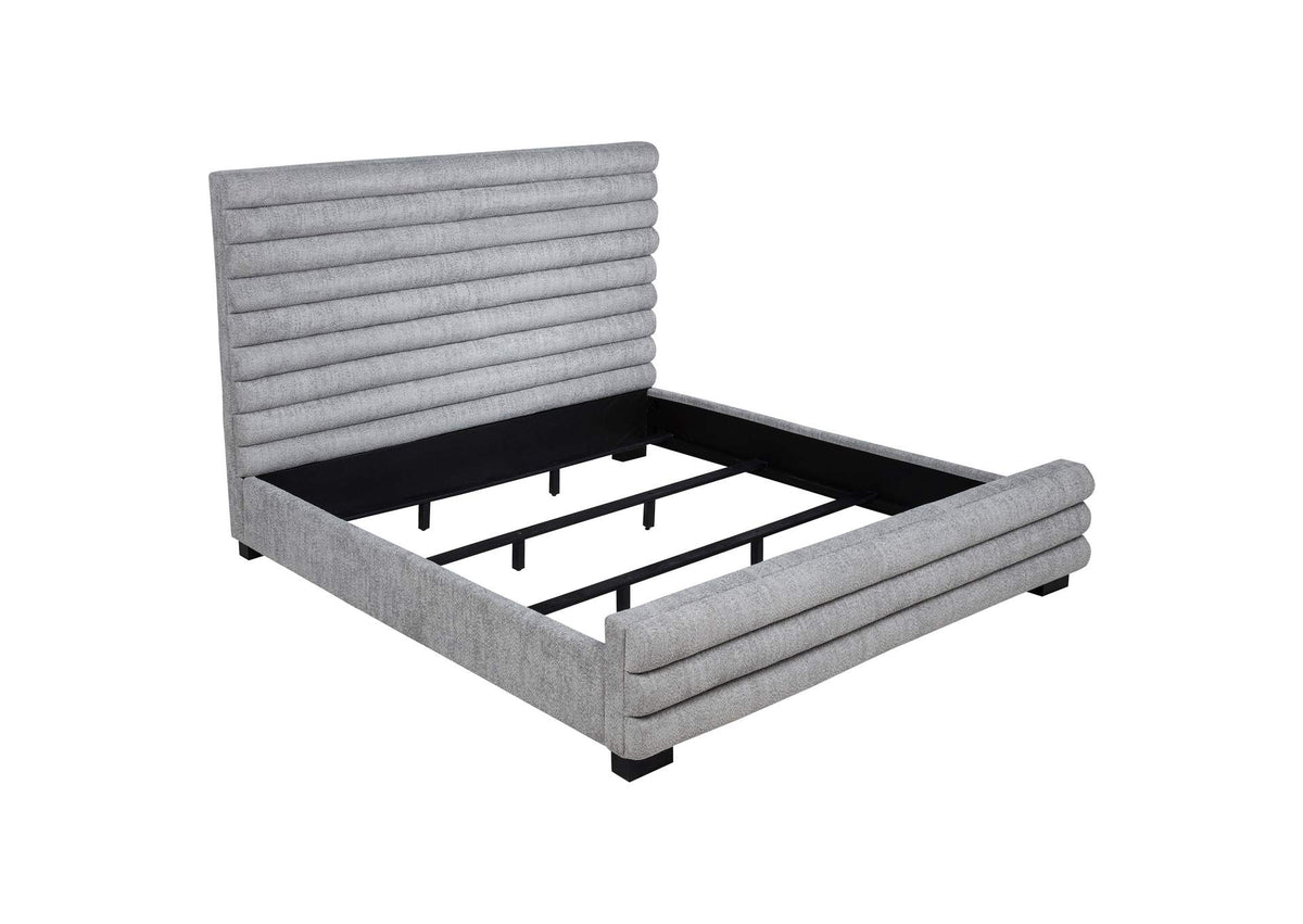 300719KE Patricia 58-inch Boucle Upholstered Eastern King Bed Grey