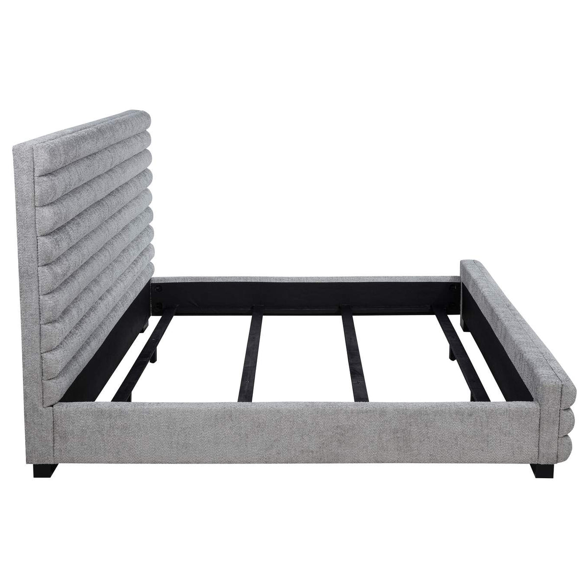 300719KE Patricia 58-inch Boucle Upholstered Eastern King Bed Grey