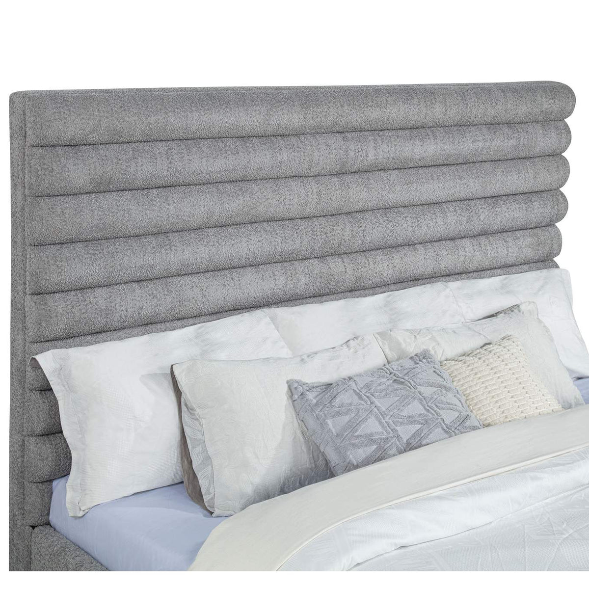 300719KE Patricia 58-inch Boucle Upholstered Eastern King Bed Grey