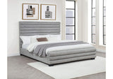 300719KW Patricia 58-inch Boucle Upholstered California King Bed Grey