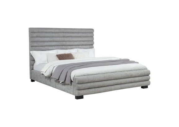 300719KW Patricia 58-inch Boucle Upholstered California King Bed Grey