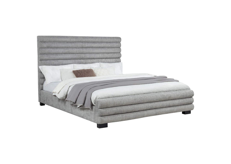 300719KW Patricia 58-inch Boucle Upholstered California King Bed Grey