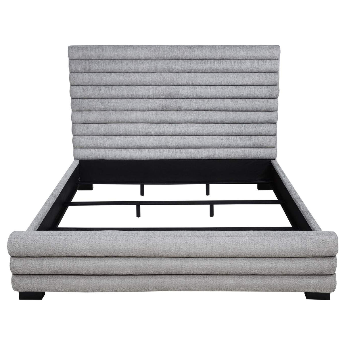 300719KW Patricia 58-inch Boucle Upholstered California King Bed Grey