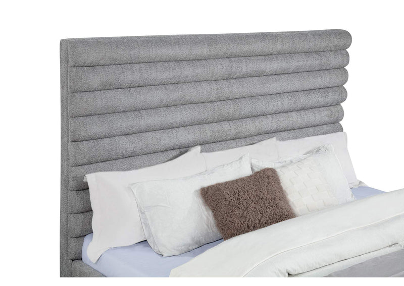 300719KW Patricia 58-inch Boucle Upholstered California King Bed Grey
