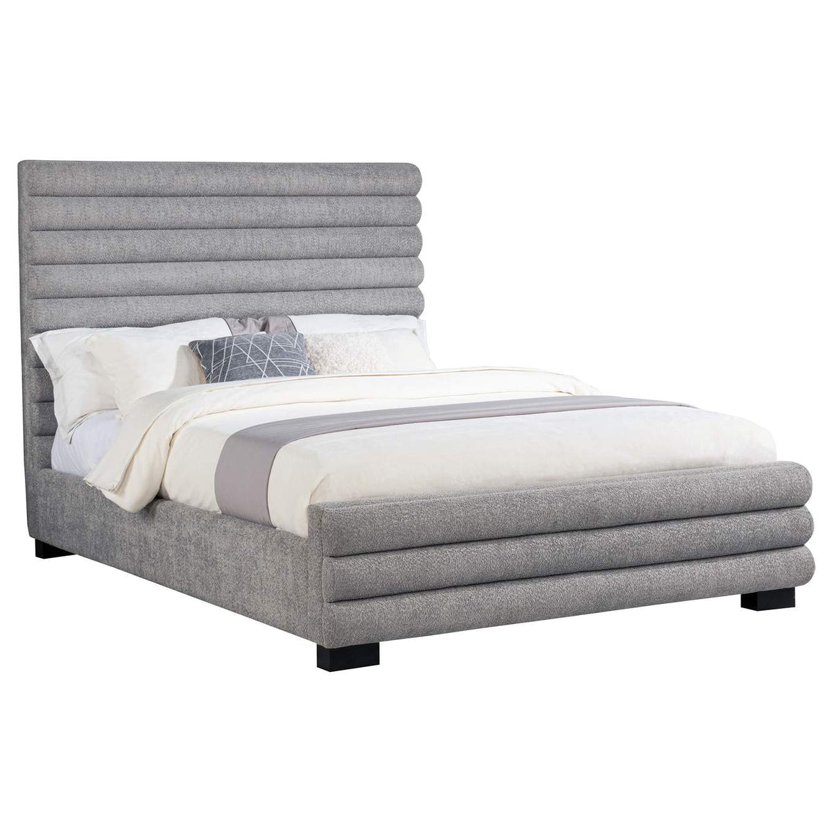 300719Q Patricia 58-inch Boucle Upholstered Queen Bed Grey