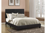 300761KE Dorian Faux Leather Upholstered Eastern King Panel Bed Black