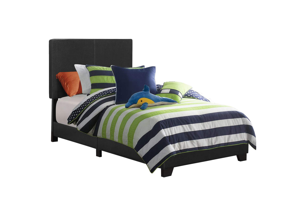 Dorian Faux Leather Upholstered Twin Panel Bed Black