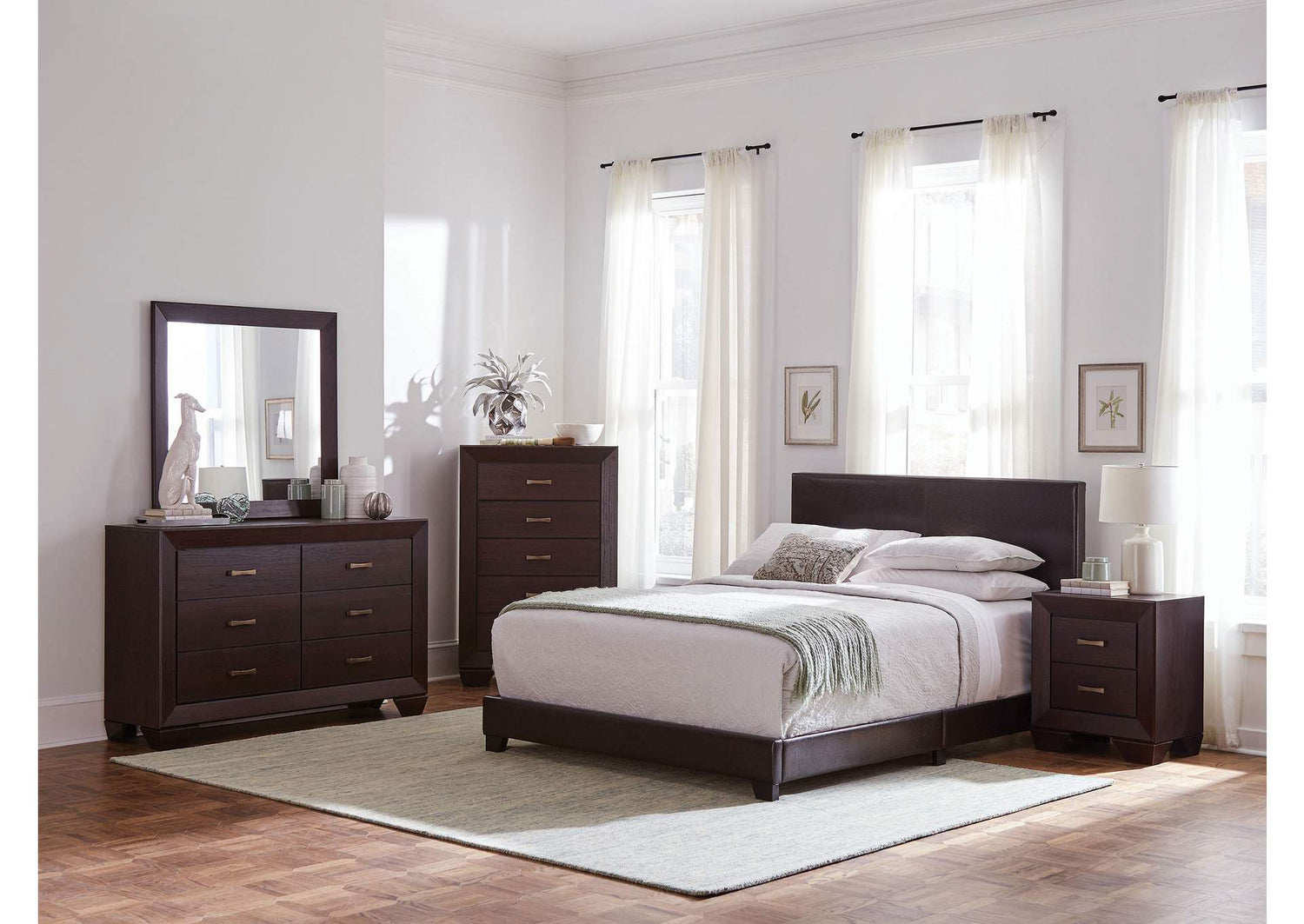 Dorian 5-piece Twin Bedroom Set Dark Cocoa