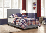 300763T Dorian Faux Leather Upholstered Twin Panel Bed Grey