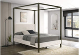 300834Q Monroe Upholstered Queen Canopy Bed Vanilla