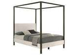 300834Q Monroe Upholstered Queen Canopy Bed Vanilla