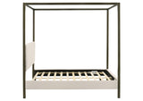 300834Q Monroe Upholstered Queen Canopy Bed Vanilla