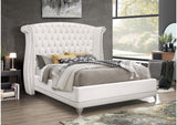 300843KE Barzini Upholstered Eastern King Wingback Bed White