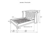 300843KE Barzini Upholstered Eastern King Wingback Bed White