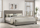 300851KE Dorian Fabric Upholstered Eastern King Panel Bed Taupe